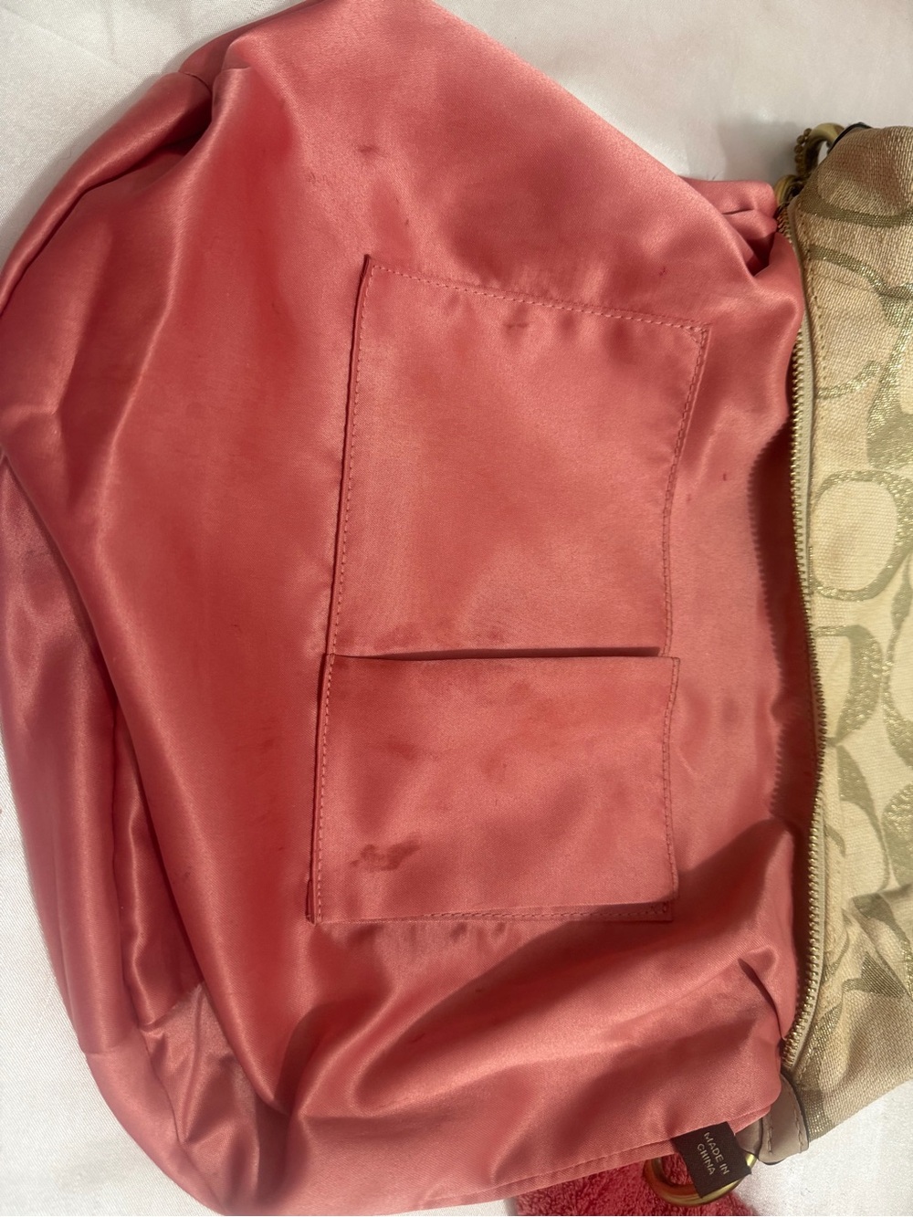 Coach Signature Canvas Hobo Bag in Tan - Picture 3 of 8